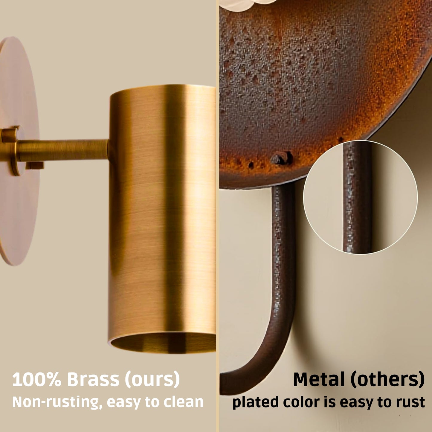 Modern Brass Wall Sconce – Mid Century Light Fixture for Bedroom & Living Room