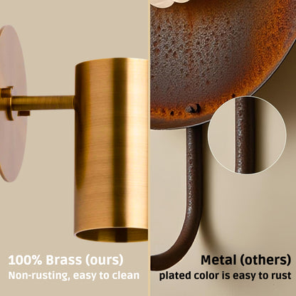 Modern Brass Wall Sconce – Mid Century Light Fixture for Bedroom & Living Room