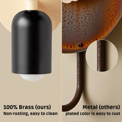 Black & Cream Up & Down Brass Wall Sconce – Mid-Century Modern Light Fixture