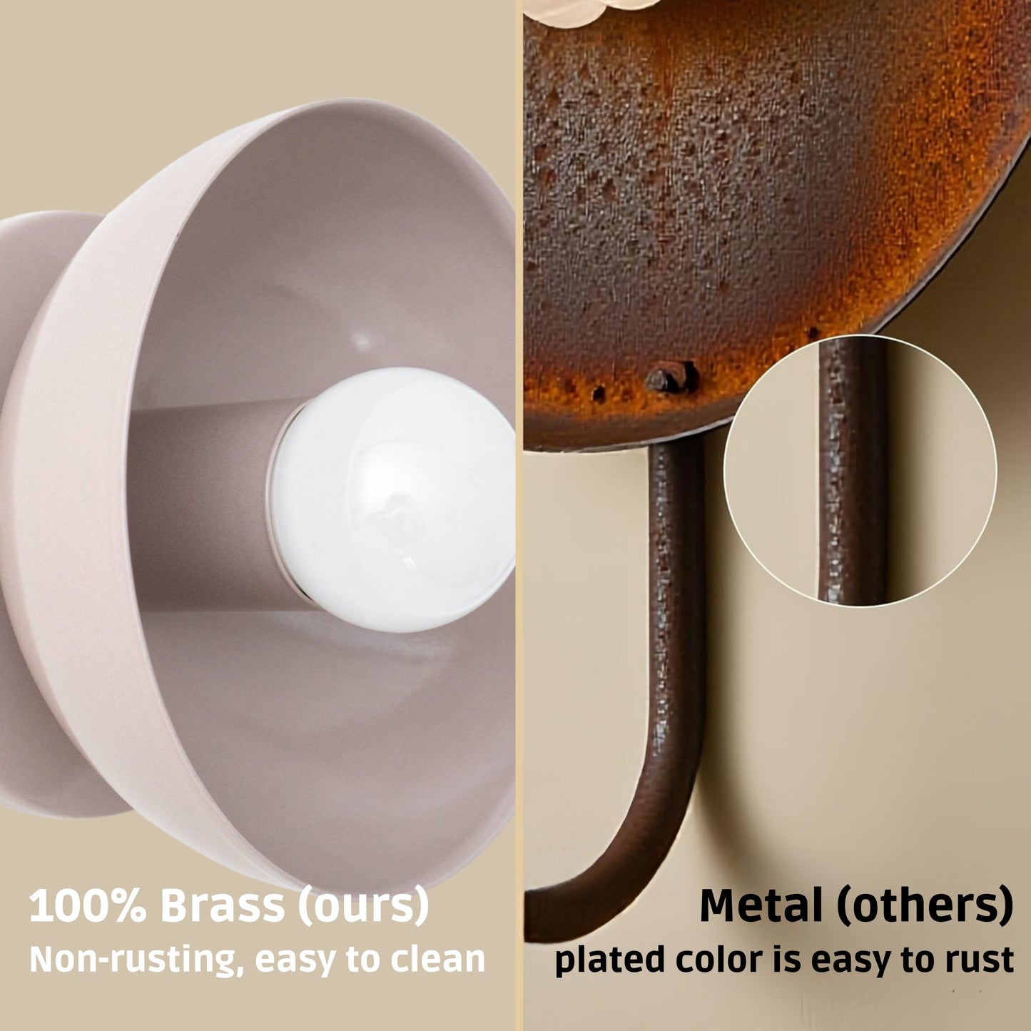 Lilac Brass Dome Wall Sconce – Modern Mid Century Wall Light Fixture