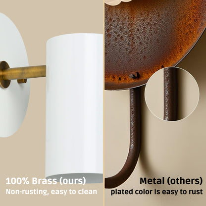 Modern Brass Wall Sconce – Mid Century Light Fixture for Bedroom & Living Room