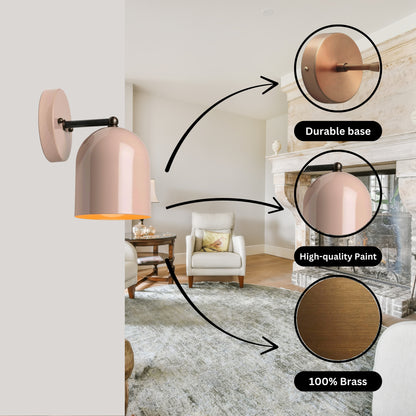 Modern Brass Wall Sconce – Mid Century Light Fixture for Bedroom & Living Room