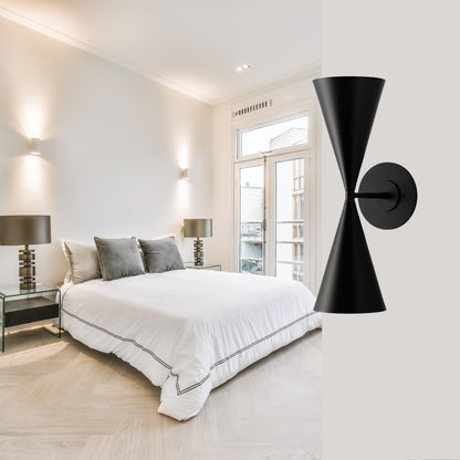 Double Cone Mid-Century Modern Wall Light – Handmade Brass Sconce