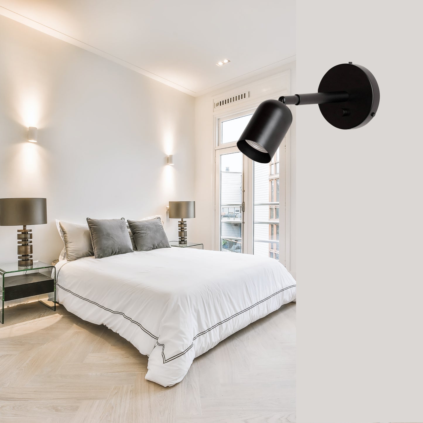 Black Capsule Brass Wall Sconce – Mid Century Modern Vintage Wall Light Fixture