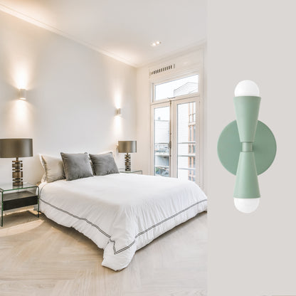 Mid Century Modern Brass Wall Sconce – Handmade Double Cone Light Fixture