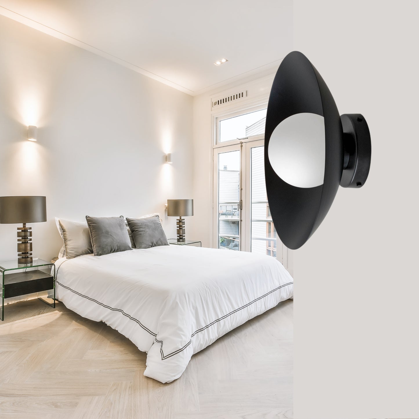 Black Dome Brass Wall Sconce – Mid-Century Modern Vintage Light