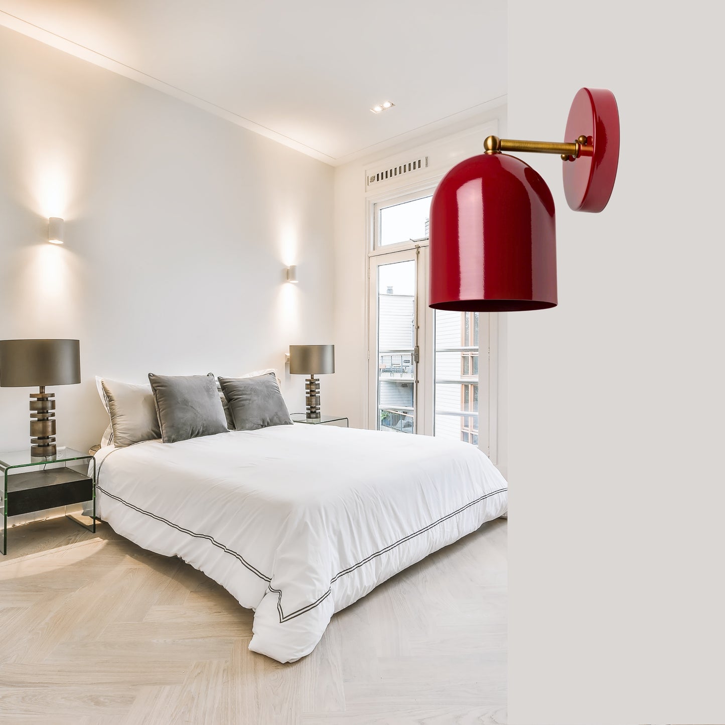 Modern Brass Wall Sconce – Mid Century Light Fixture for Bedroom & Living Room