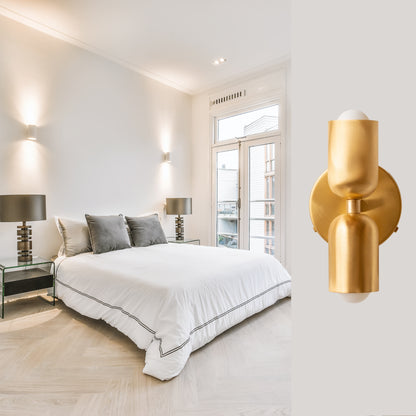 Polish Up & Down Brass Wall Sconce – Mid-Century Modern Light Fixture