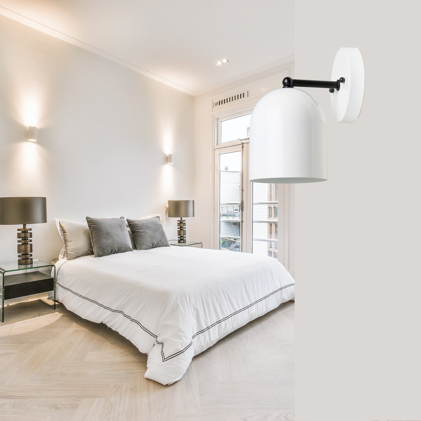 Modern Brass Wall Sconce – Mid Century Light Fixture for Bedroom & Living Room