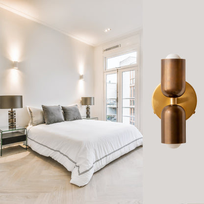 Antique & Polish Up & Down Brass Wall Sconce – Mid-Century Modern Light Fixture