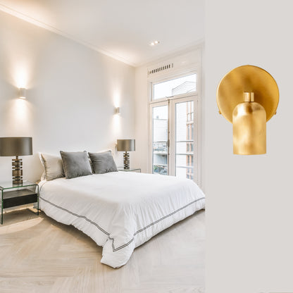 Polish Capsule Brass Wall Sconce – Mid Century Modern Vintage Wall Light Fixture