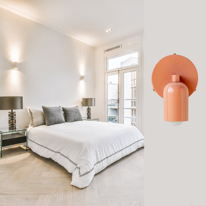Peach Capsule Brass Wall Sconce – Mid Century Modern Vintage Wall Light Fixture