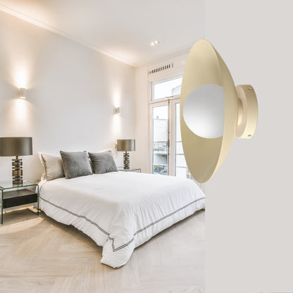 Cream Dome Brass Wall Sconce – Mid-Century Modern Vintage Light