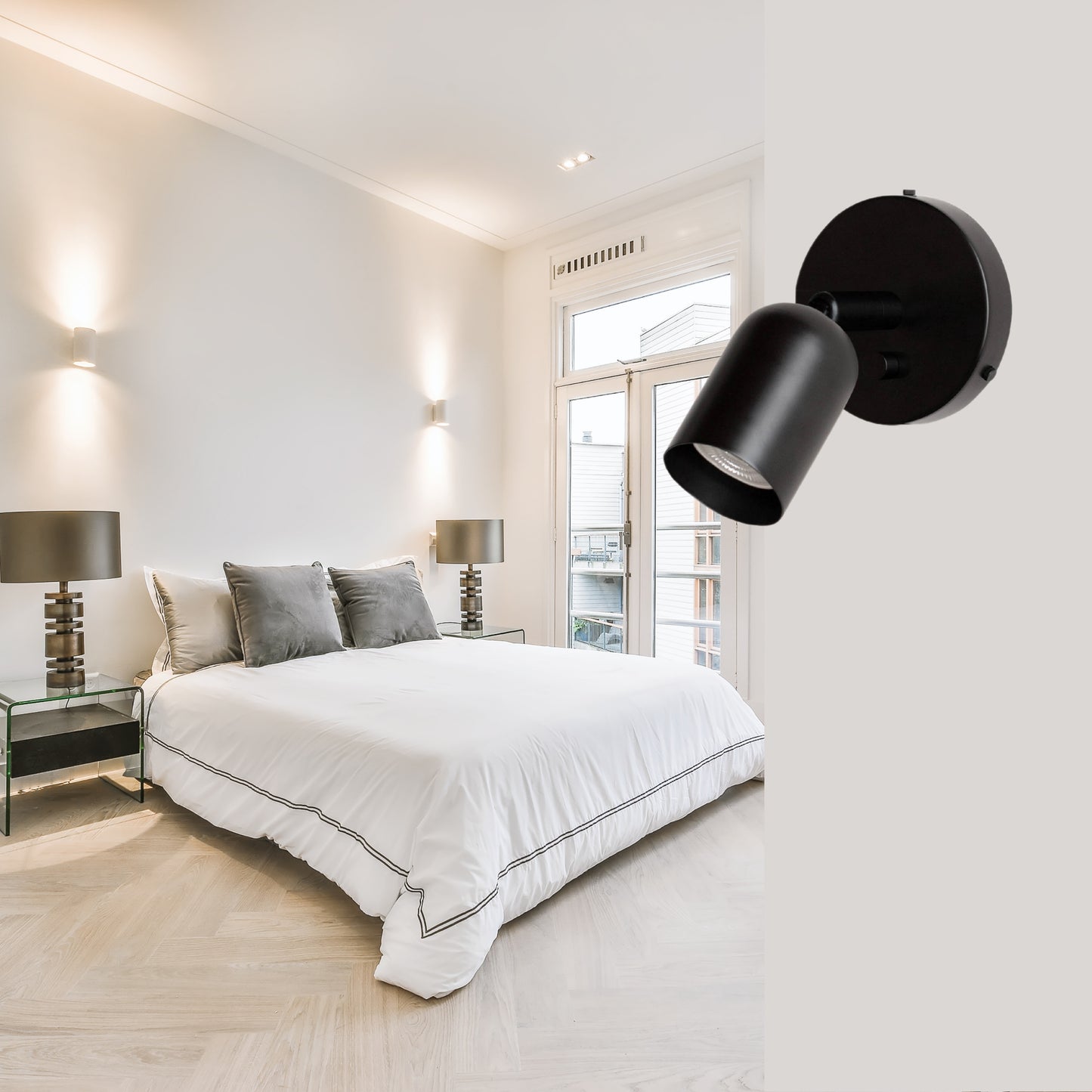 Black Capsule Brass Wall Sconce – Mid Century Modern Vintage Wall Light Fixture