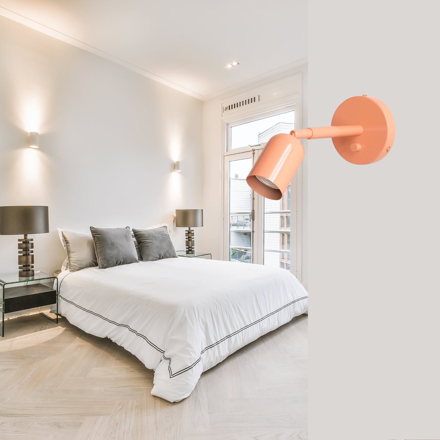 Peach Capsule Brass Wall Sconce – Mid Century Modern Vintage Wall Light Fixture