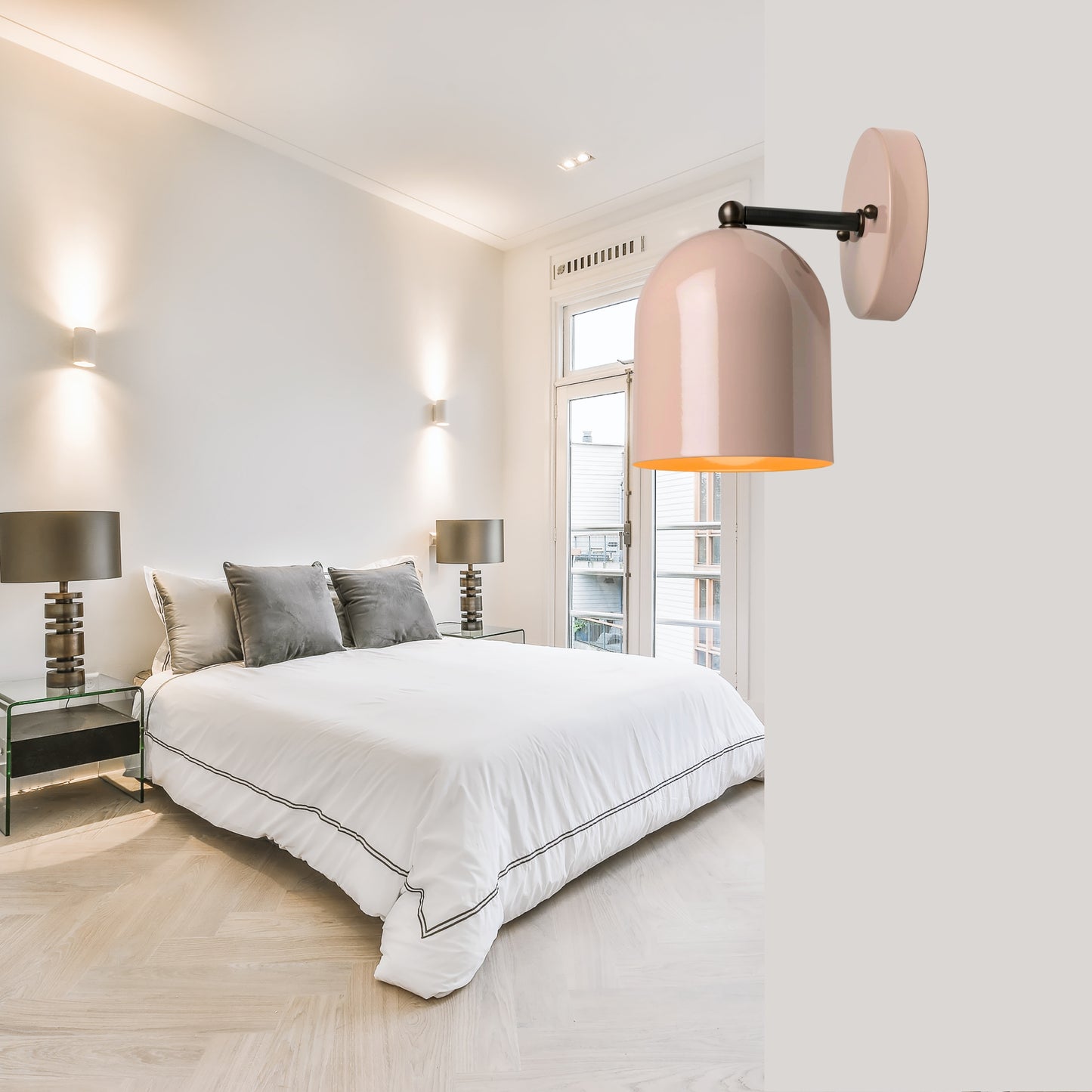 Modern Brass Wall Sconce – Mid Century Light Fixture for Bedroom & Living Room