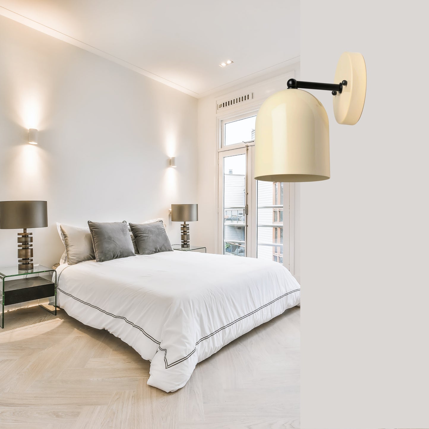 Modern Brass Wall Sconce – Mid Century Light Fixture for Bedroom & Living Room