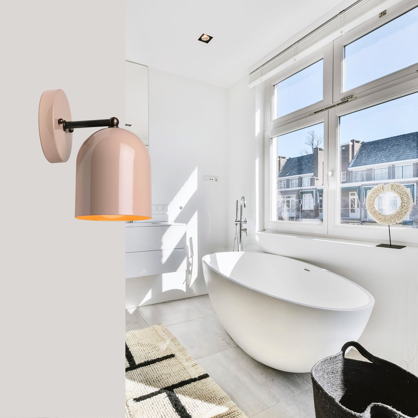 Modern Brass Wall Sconce – Mid Century Light Fixture for Bedroom & Living Room