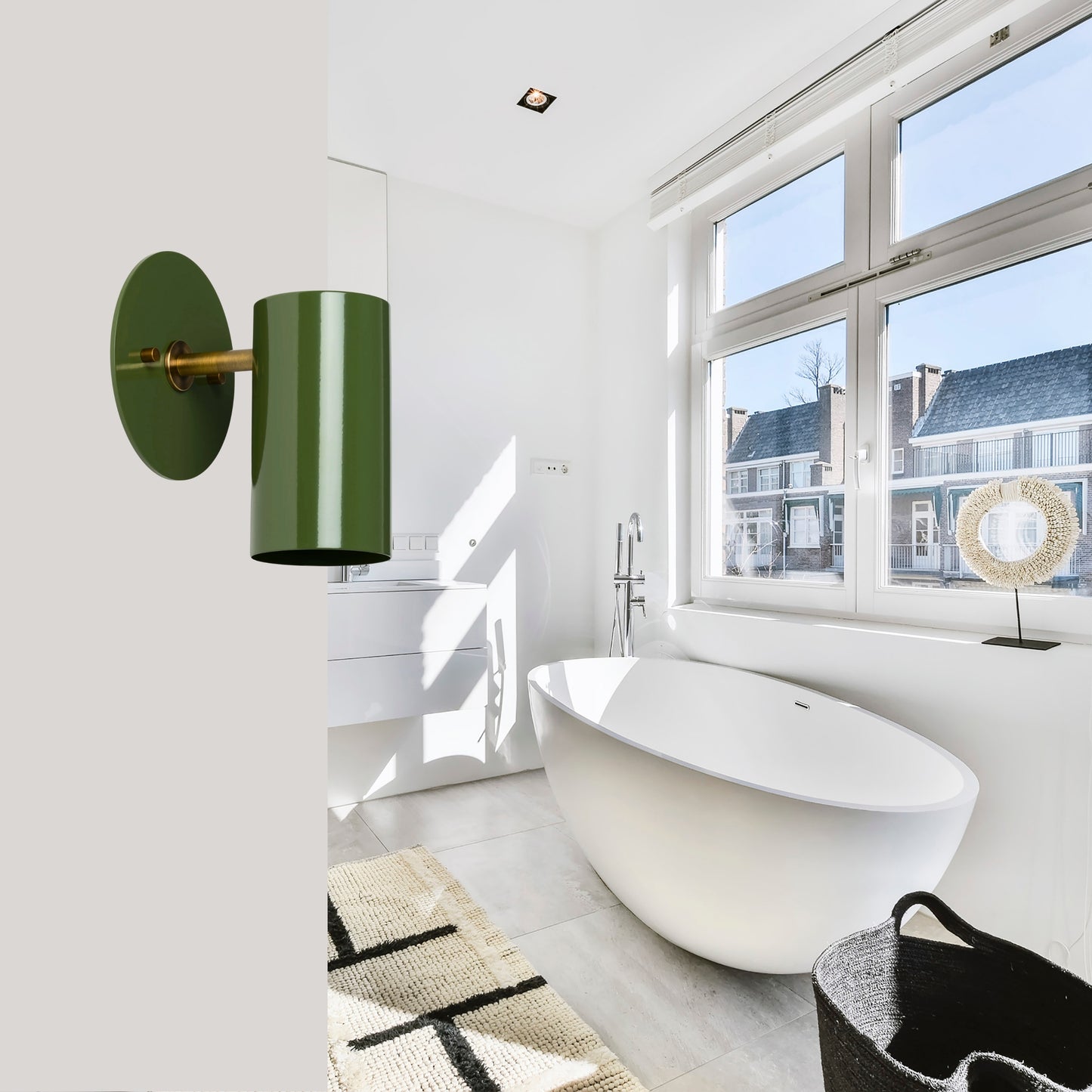 Modern Brass Wall Sconce – Mid Century Light Fixture for Bedroom & Living Room