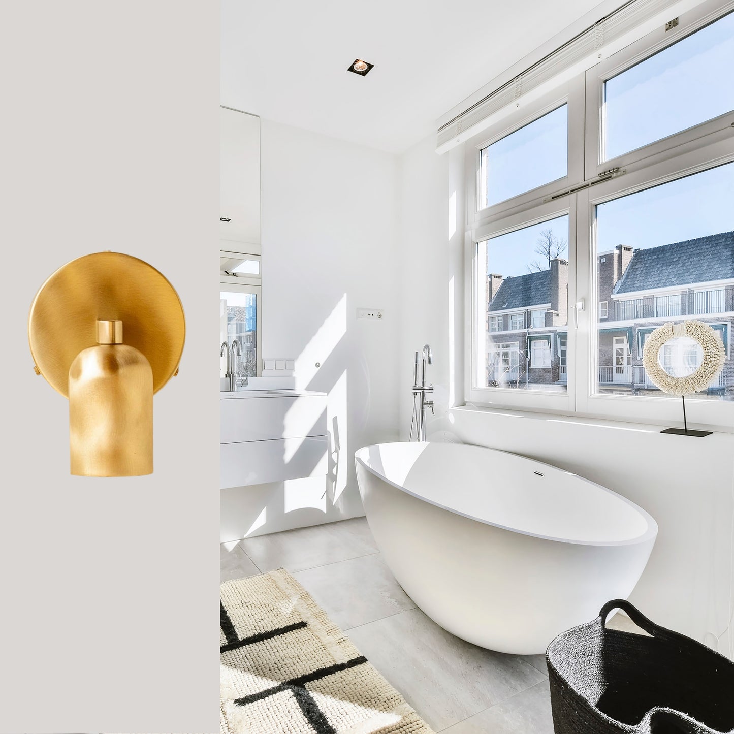 Polish Capsule Brass Wall Sconce – Mid Century Modern Vintage Wall Light Fixture