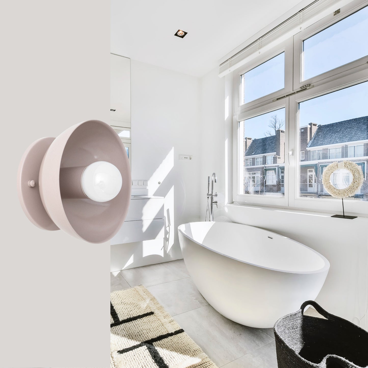 Lilac Brass Dome Wall Sconce – Modern Mid Century Wall Light Fixture