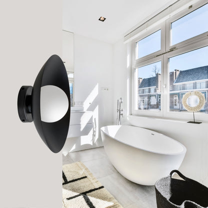 Black Dome Brass Wall Sconce – Mid-Century Modern Vintage Light