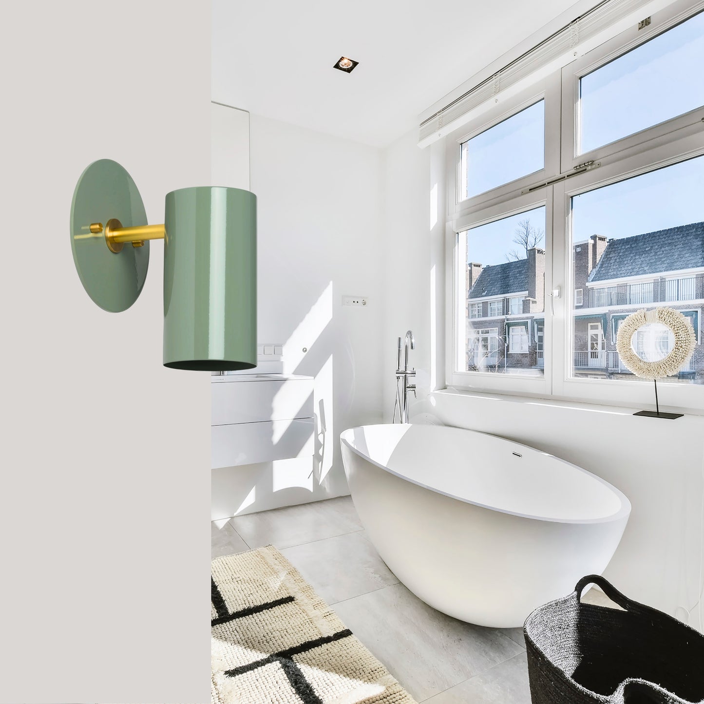 Modern Brass Wall Sconce – Mid Century Light Fixture for Bedroom & Living Room