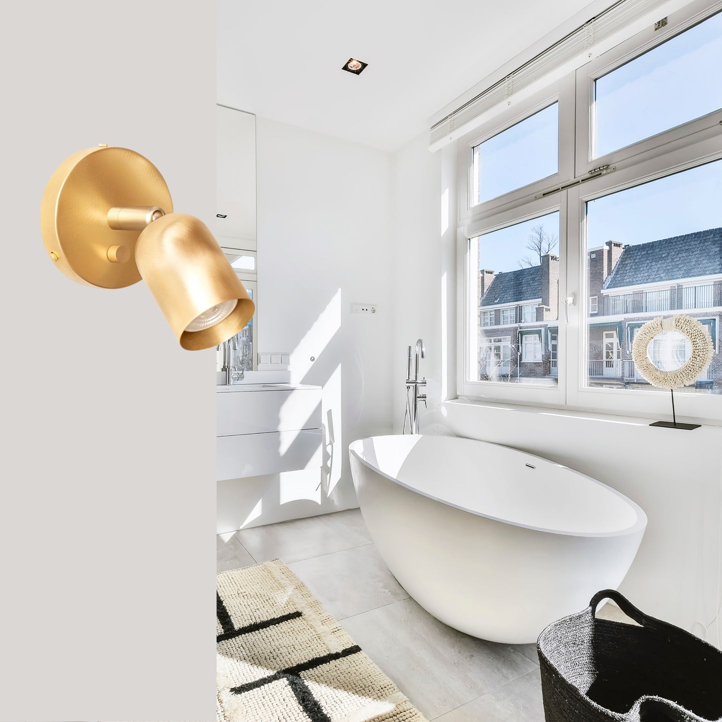 Polish Capsule Brass Wall Sconce – Mid Century Modern Vintage Wall Light Fixture