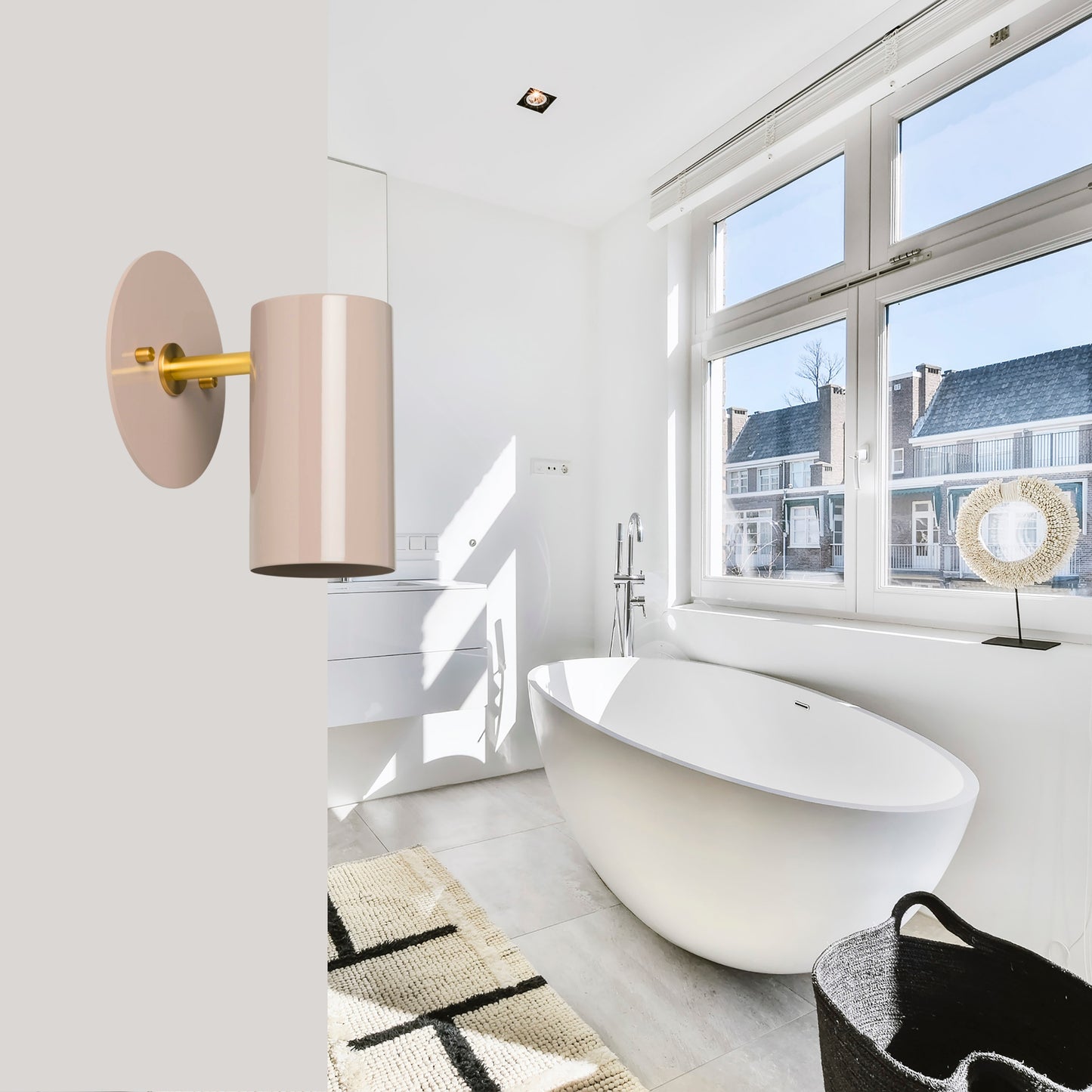Modern Brass Wall Sconce – Mid Century Light Fixture for Bedroom & Living Room