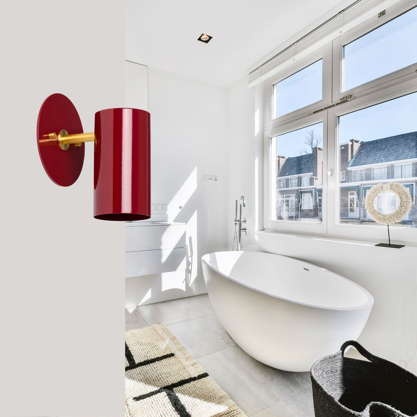 Modern Brass Wall Sconce – Mid Century Light Fixture for Bedroom & Living Room