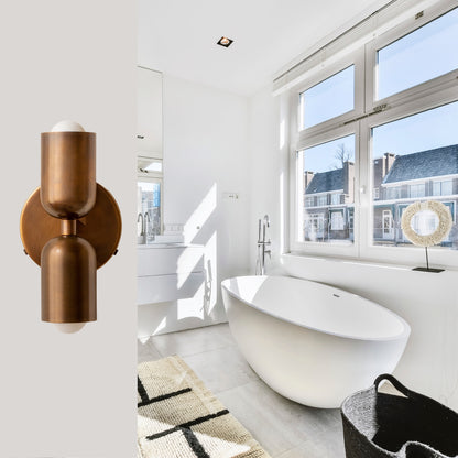 Antique Up & Down Brass Wall Sconce – Mid-Century Modern Light Fixture