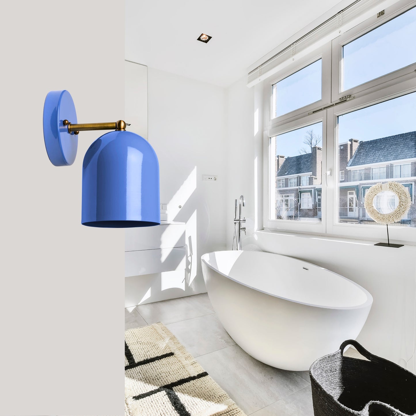 Modern Brass Wall Sconce – Mid Century Light Fixture for Bedroom & Living Room