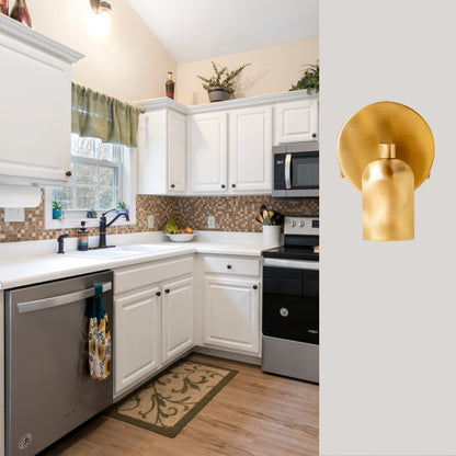 Polish Capsule Brass Wall Sconce – Mid Century Modern Vintage Wall Light Fixture