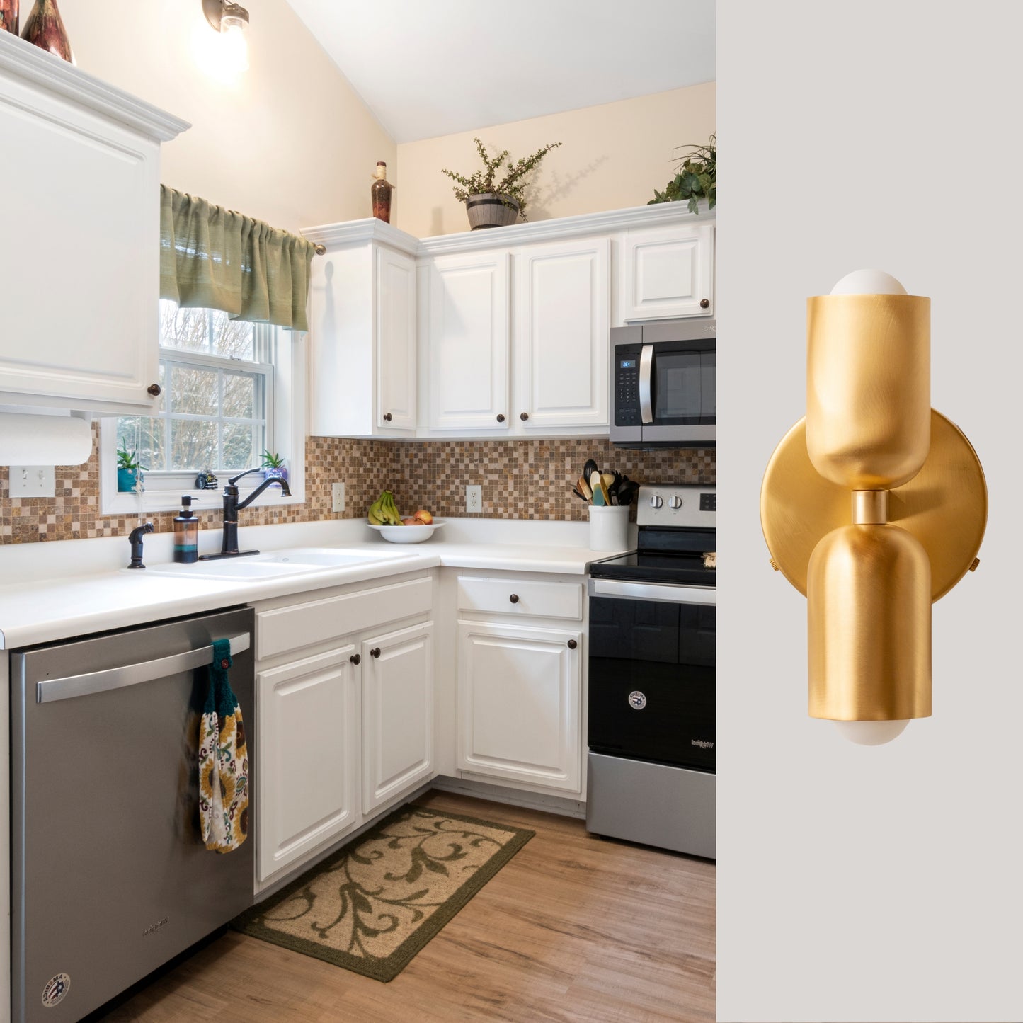 Polish Up & Down Brass Wall Sconce – Mid-Century Modern Light Fixture
