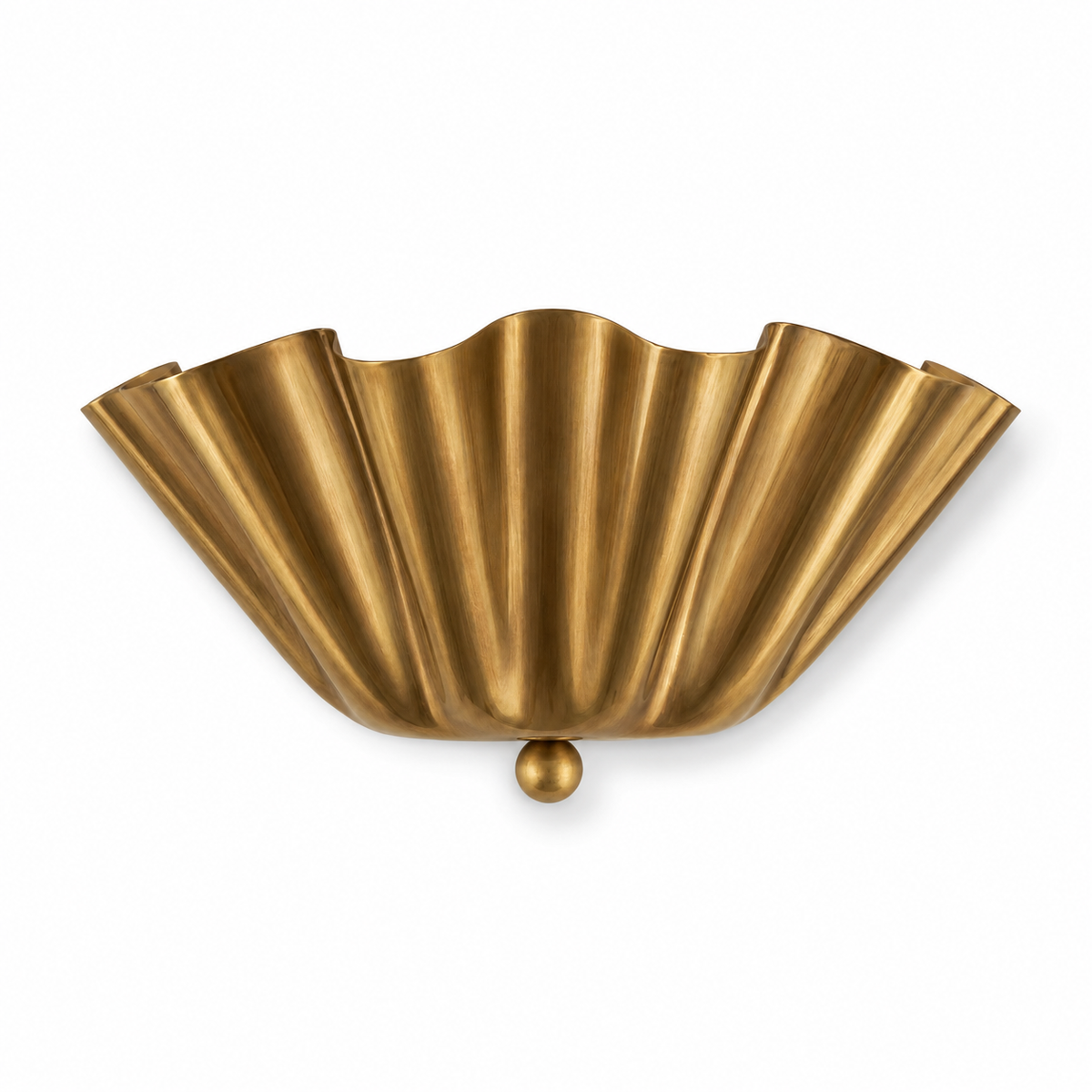 Fan shaped brass wall sconce