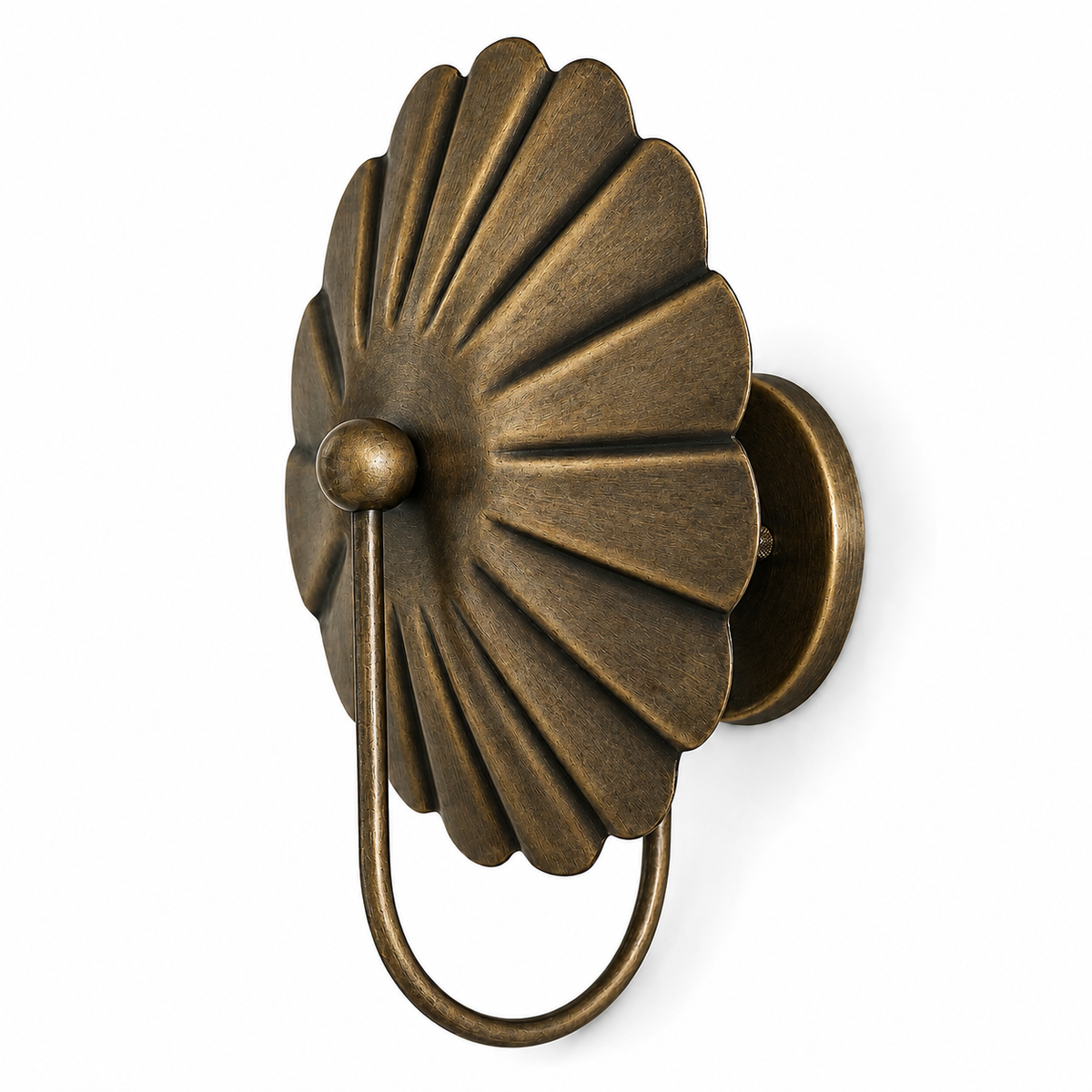 Sculptural brass flower wall light