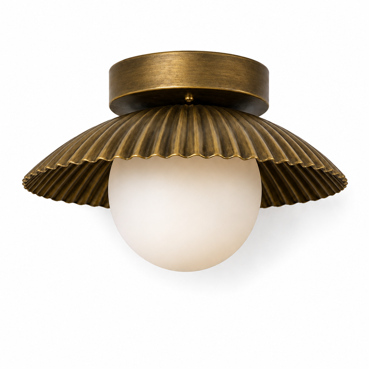 Modern brass flush mount ceiling fixture