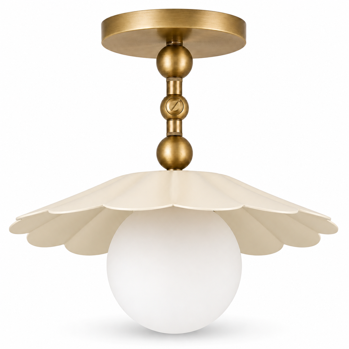 Petal shaped brass ceiling fixture