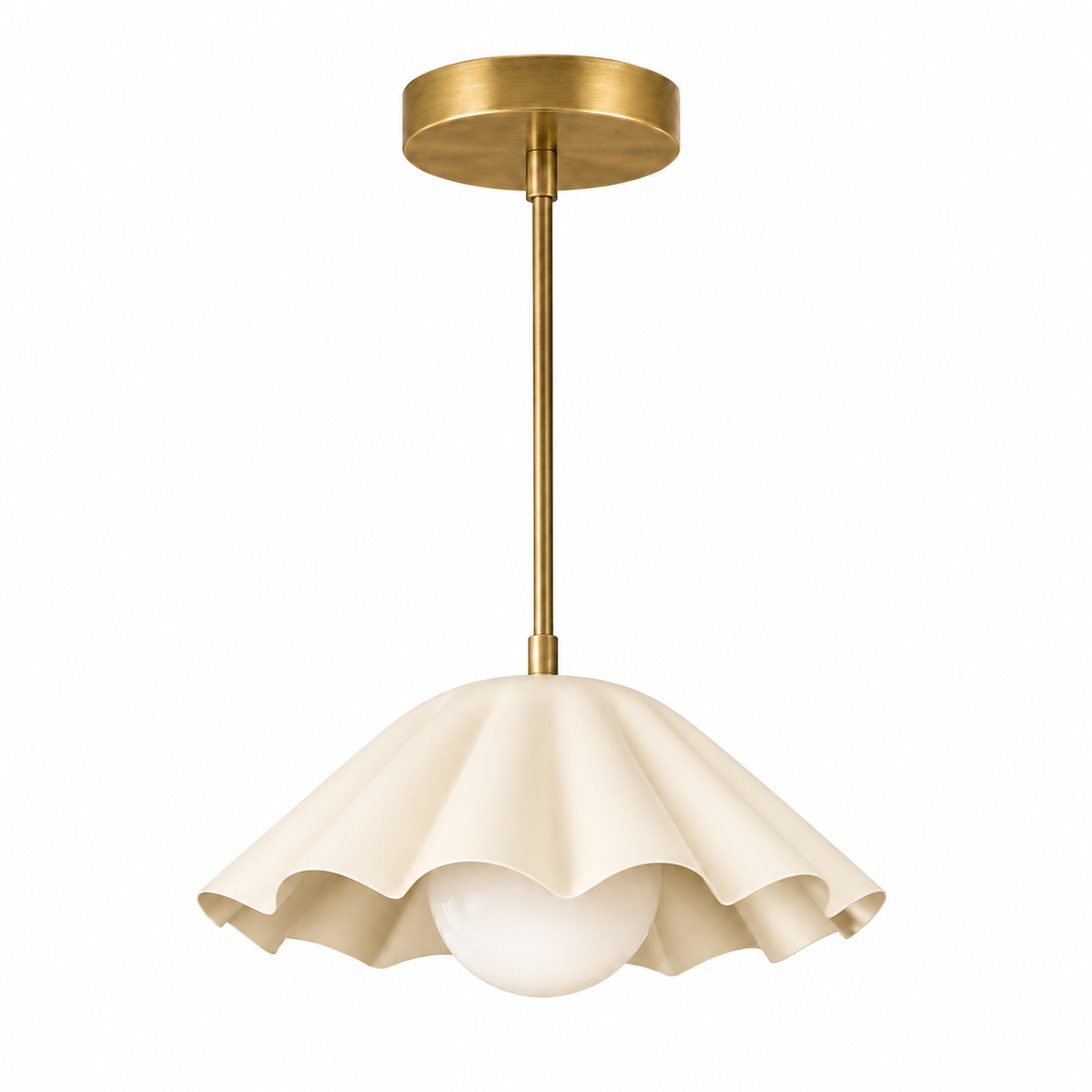 Brushed brass pendant light for bedroom