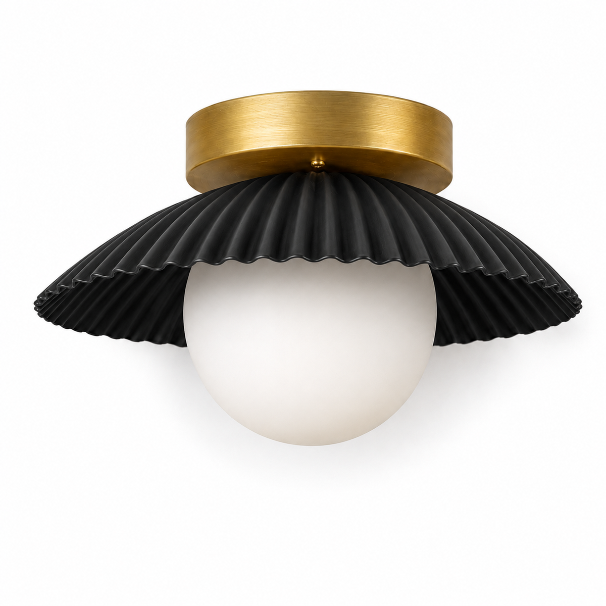 Mid century modern brass ceiling fixture