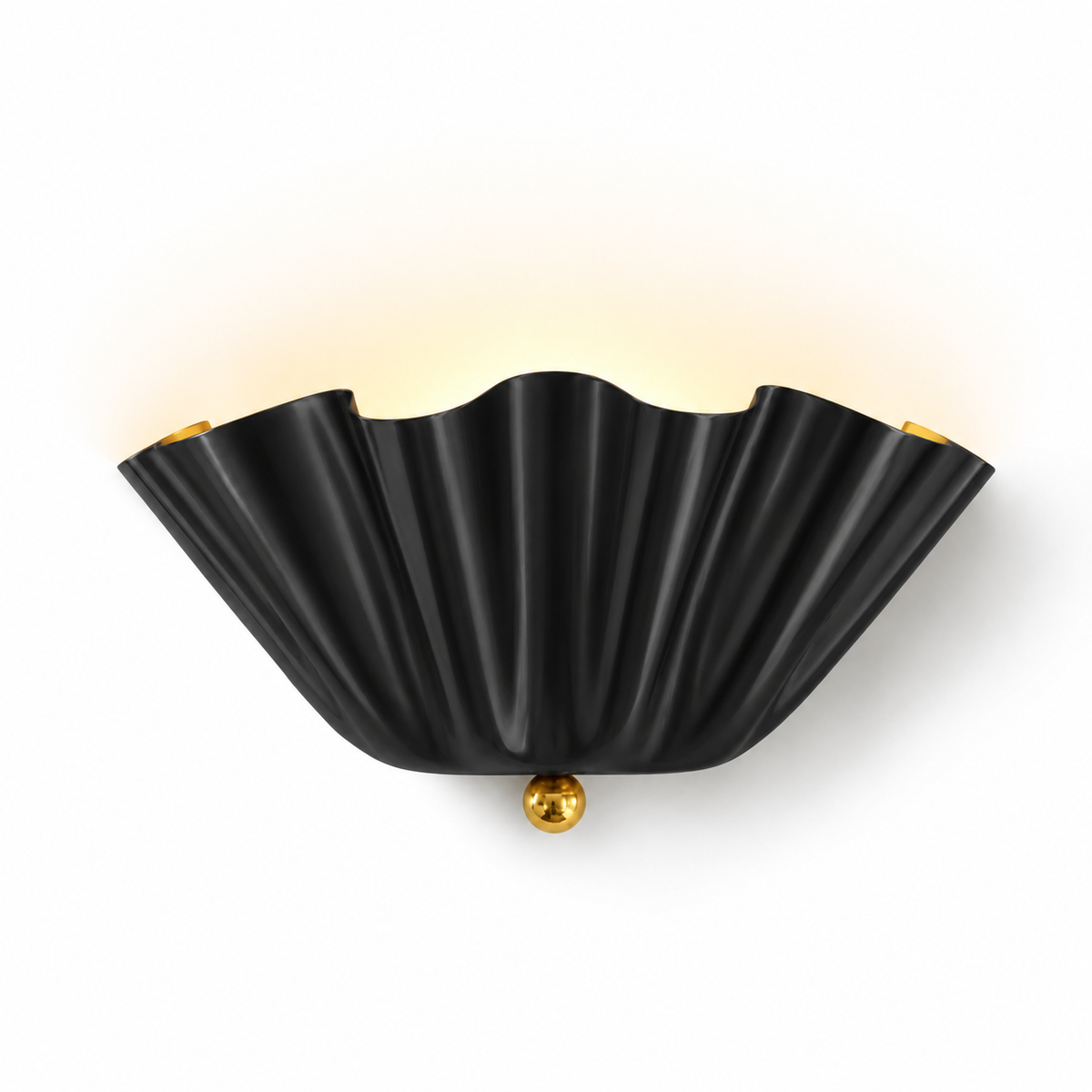 Fluted brass mid century wall sconce