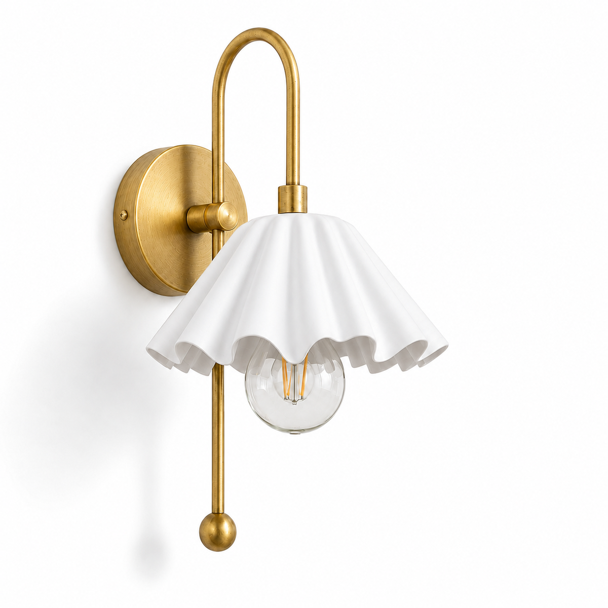 Mid century modern brass wall sconce
