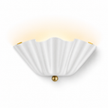 Scalloped brass wall light for bedroom