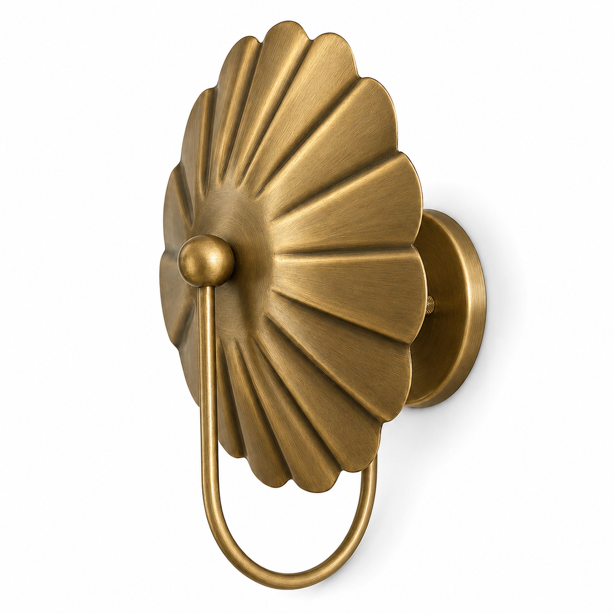 Antique Brass Flower Wall Light Sconce – Mid Century Modern Wall Fixture