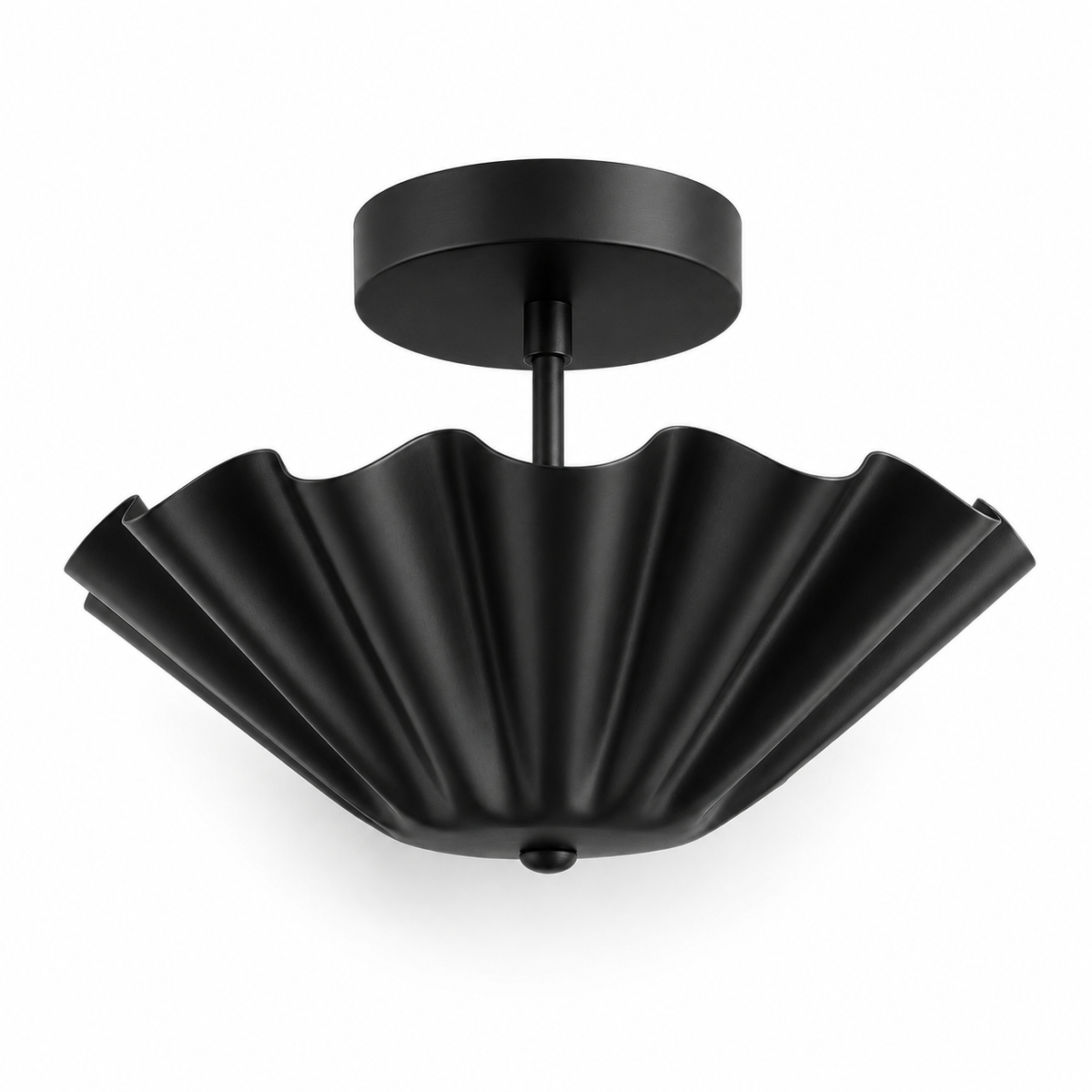 Scalloped Brass Flush Mount Ceiling Light | Mid Century Modern