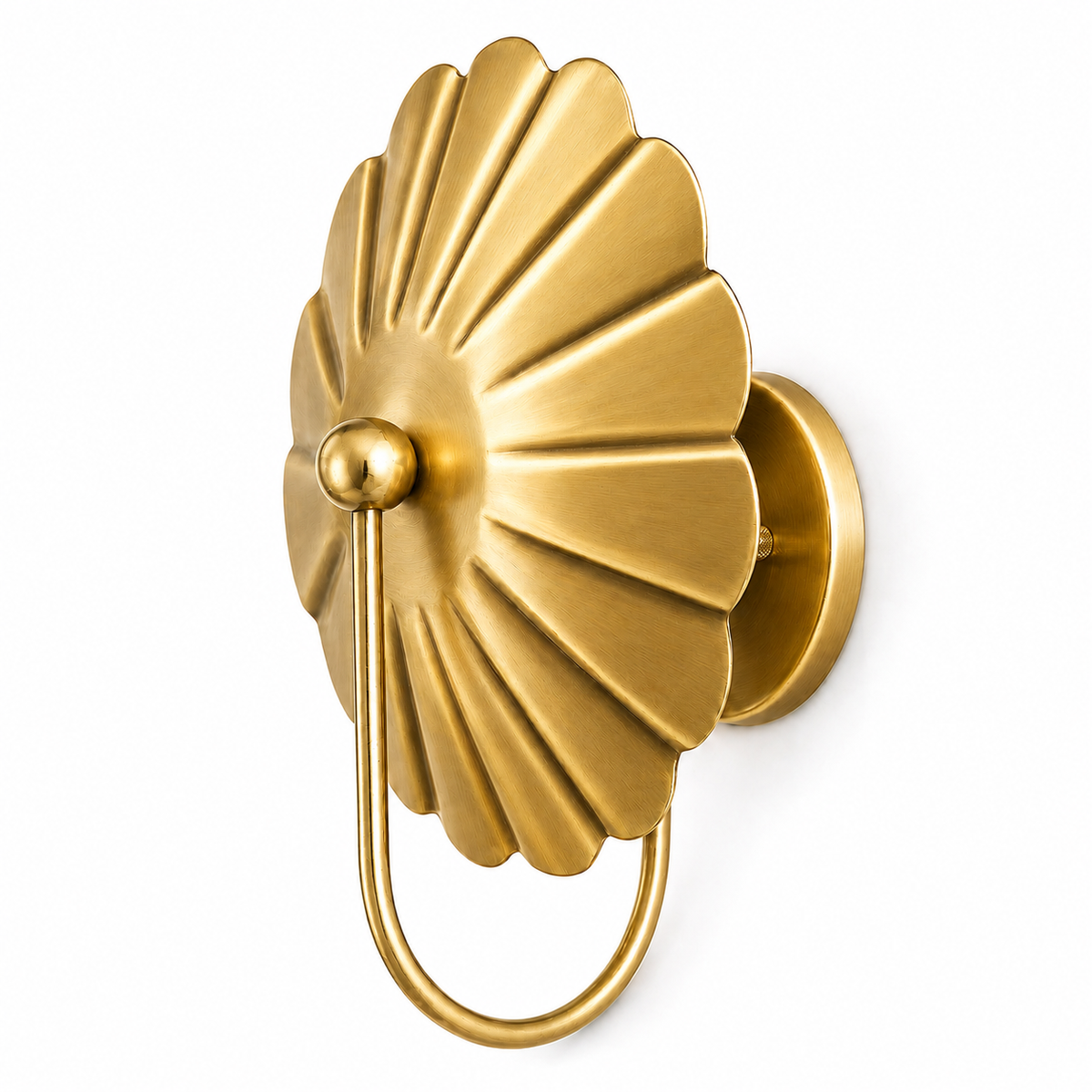 Antique Brass Flower Wall Light Sconce – Mid Century Modern Wall Fixture
