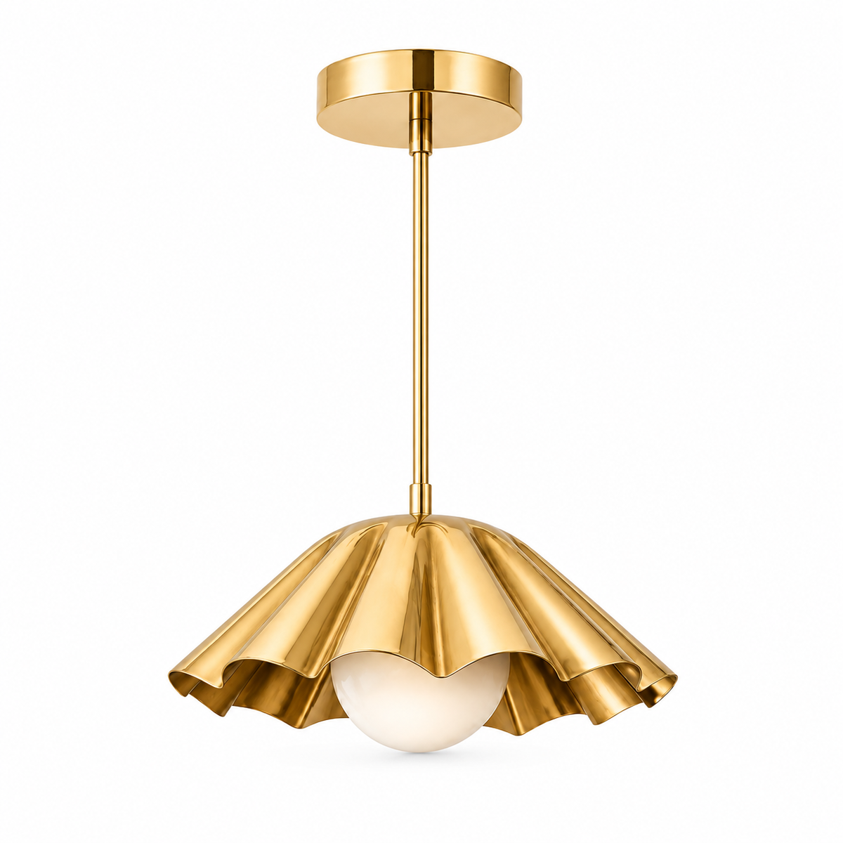 Mid century modern brass pendant ceiling light
